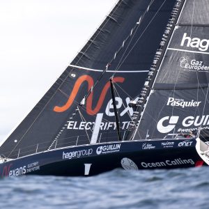 Première navigation de l’IMOCA de Fabrice Amédéo Nexans Art & Fenêtres, à Lorient le 28 juillet 2023, Photo © Jean-Marie LIOT Images